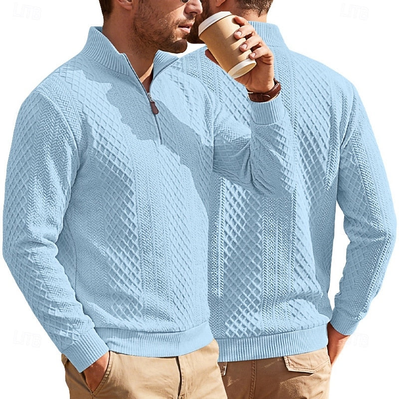 Men's Textured Quarter-Zip Pullover