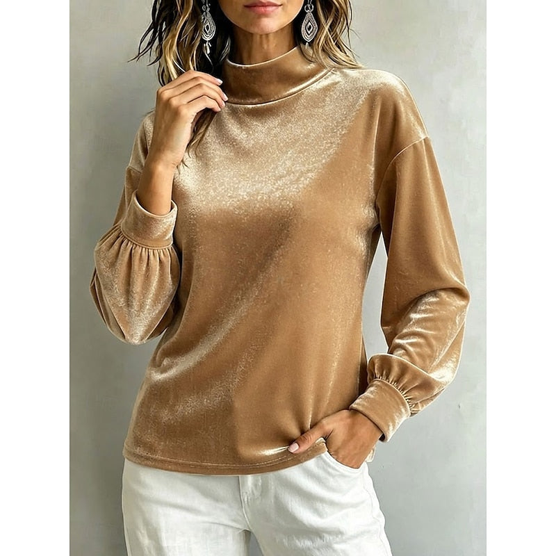 Elegant Mock Neck Blouse for Women