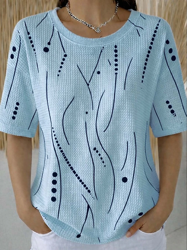 Short-Sleeve Top, Women's Textured Fit