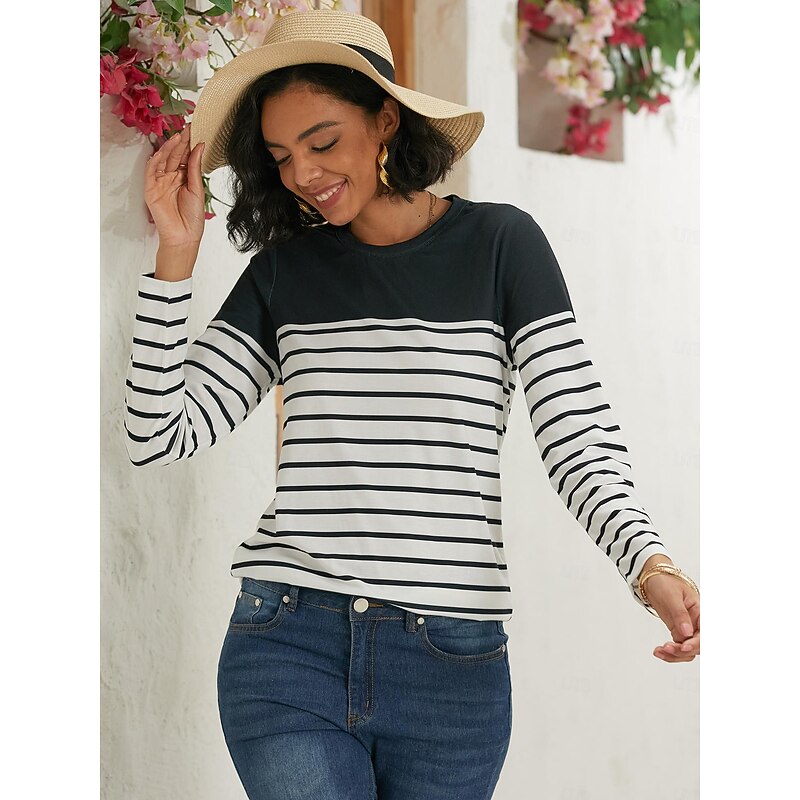 Striped Long Sleeve Top for Women