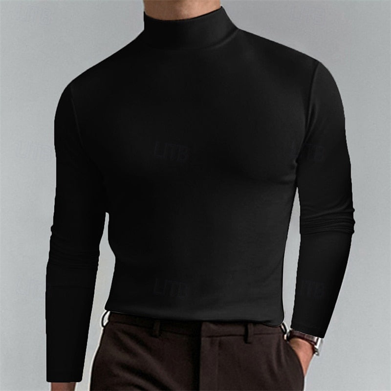 Refined Mock-Neck Turtleneck for Men, Plus Size