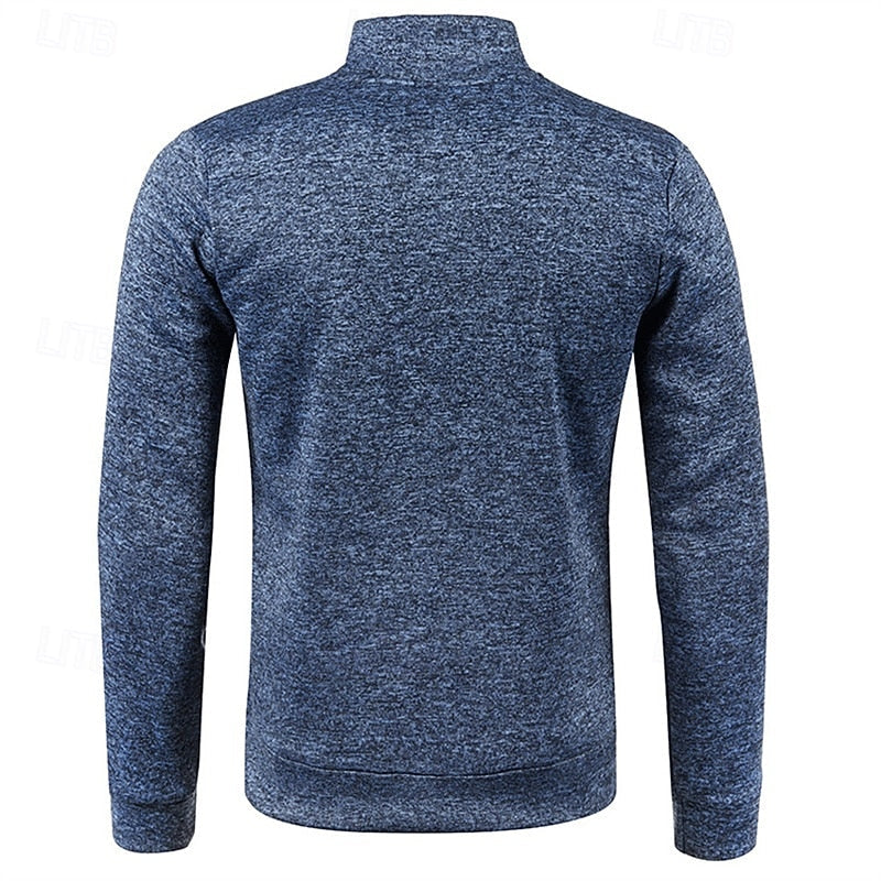 Quarter-Zip Textured Pullover Sweater for Men, Plus Size