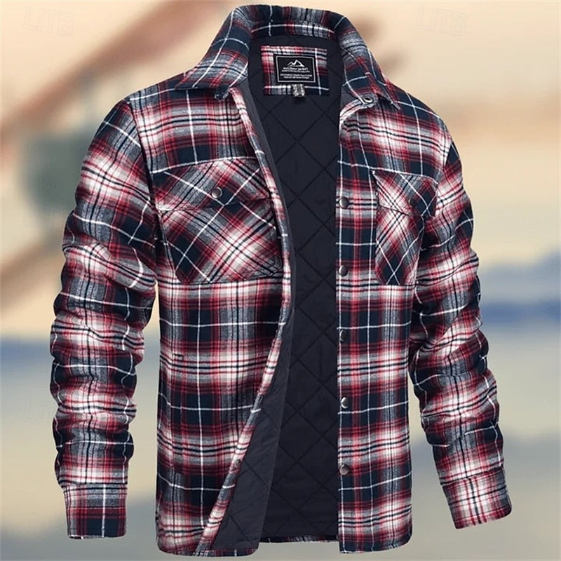 Rugged Quilted Shirt Jacket for Men