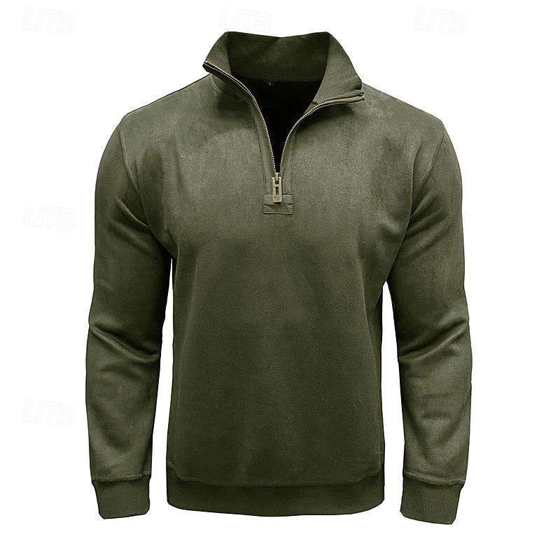 Quarter-Zip Stand-Collar Sweatshirt for Men