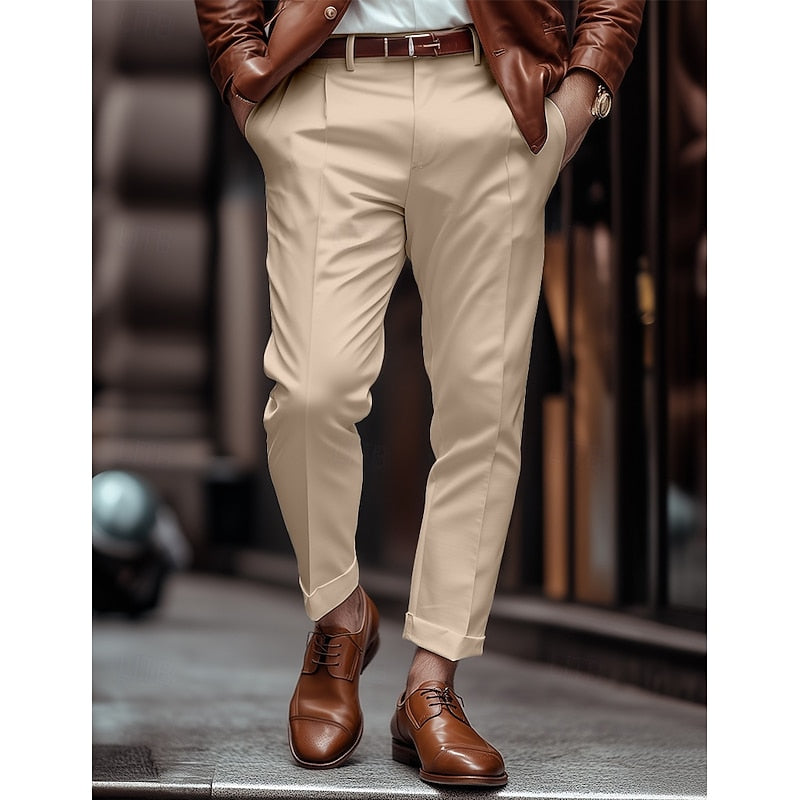 Pleated Trousers for Men, Tailored Style