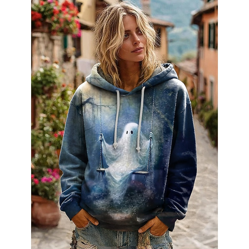 Skull Statement Halloween Hoodie for Women
