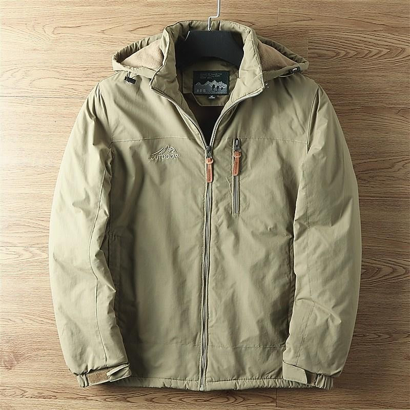 All-Season Hooded Outdoor Jacket for Men, Plus Size
