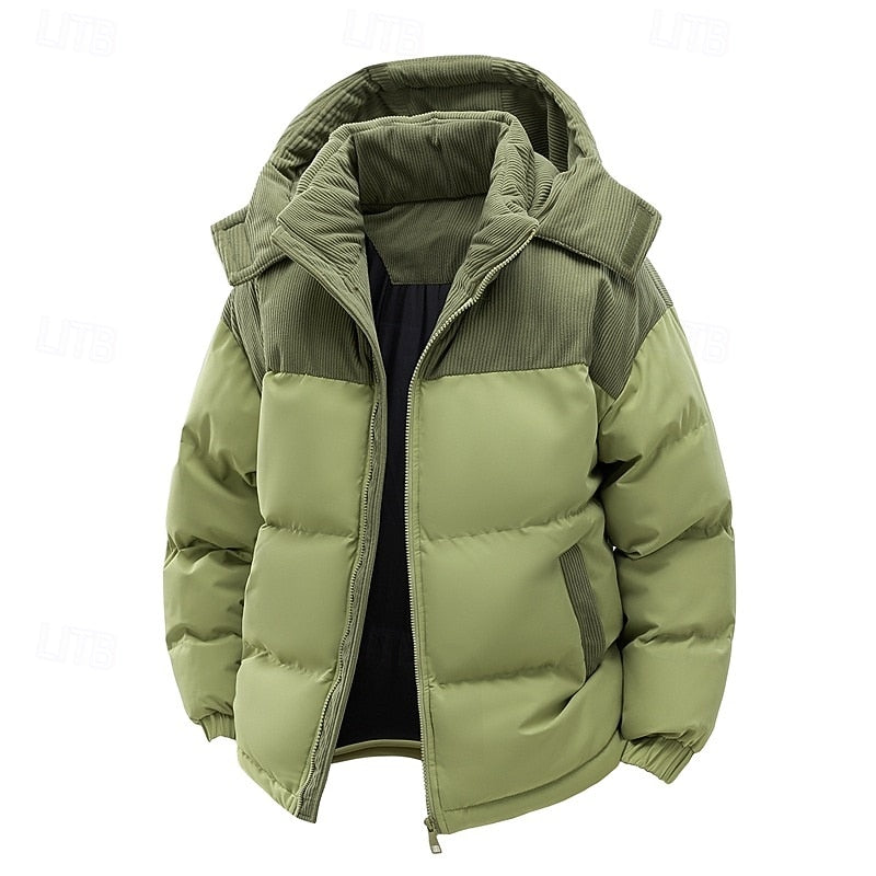 Cozy Christmas Hooded Puffer Jacket for Men