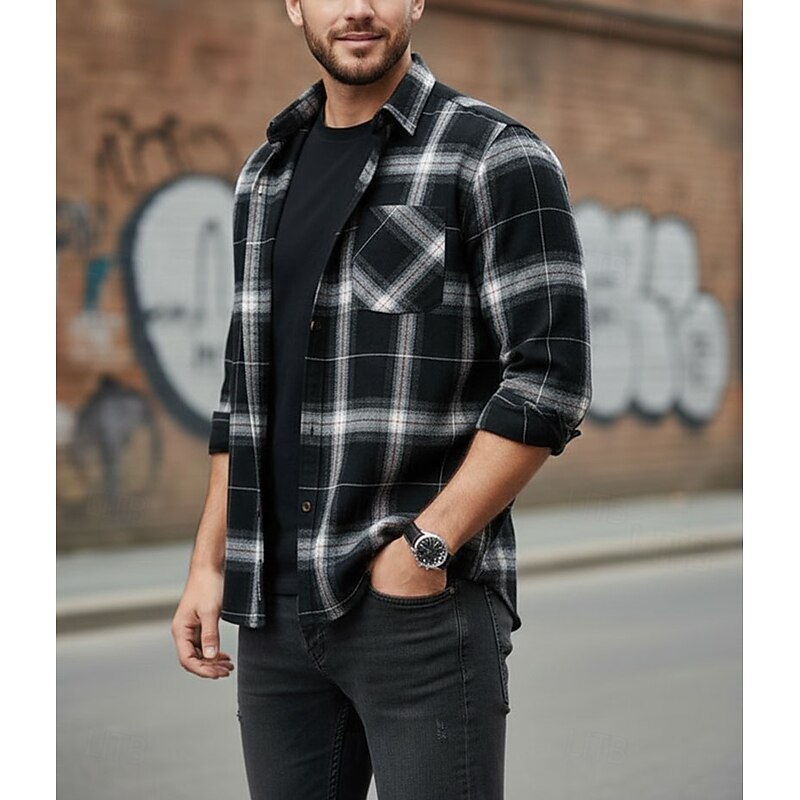 Checked Overshirt, Men's Classic Fit