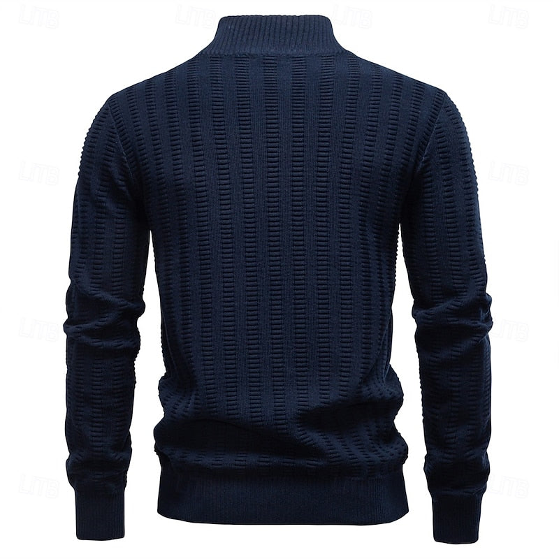 Textured Half-Zip Sweater for Men