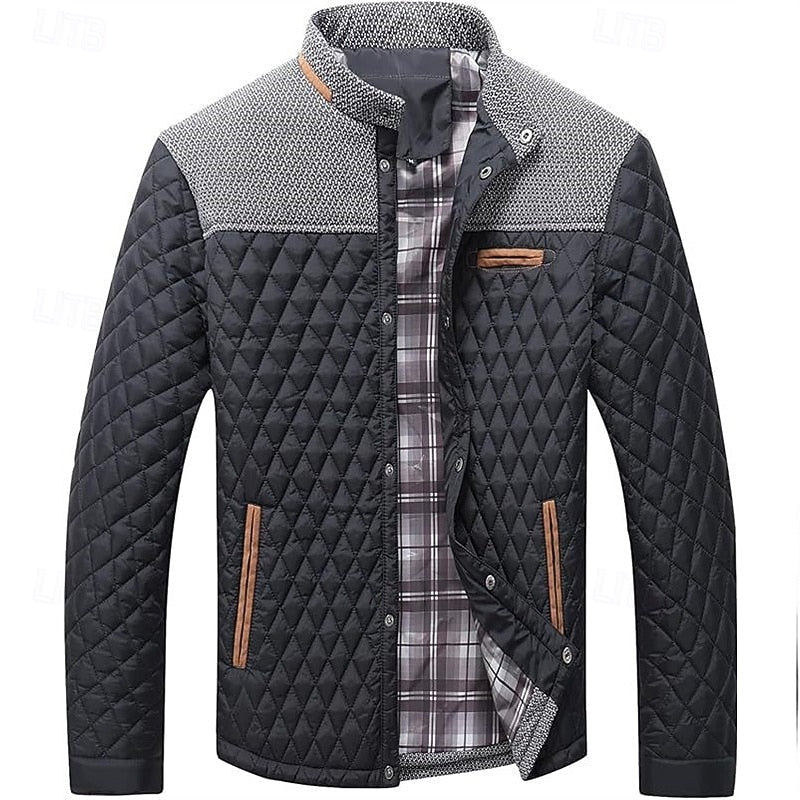 Men's Quilted Stand-Collar Jacket