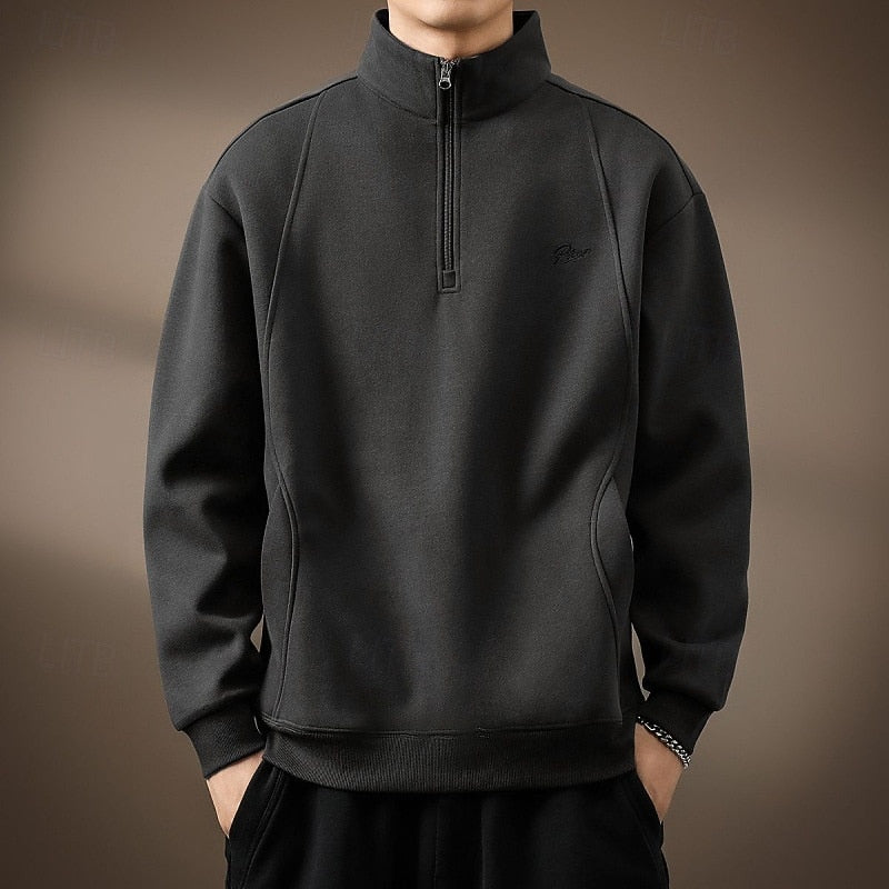 Quarter-Zip Sweatshirt for Men, Classic Style