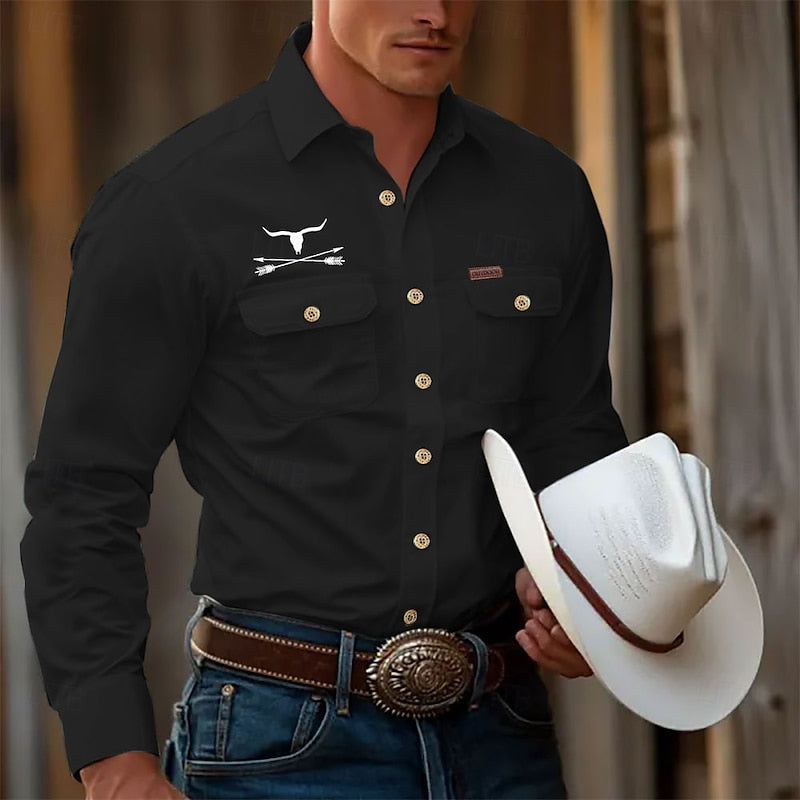 Western Long-Sleeve Shirt, Men's Classic Fit
