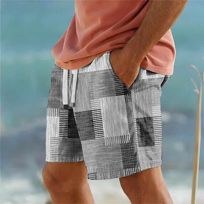Patchwork Vacation Swim Shorts for Men