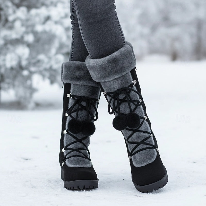 Lace-Up Winter Boots, Women's Cozy Fit
