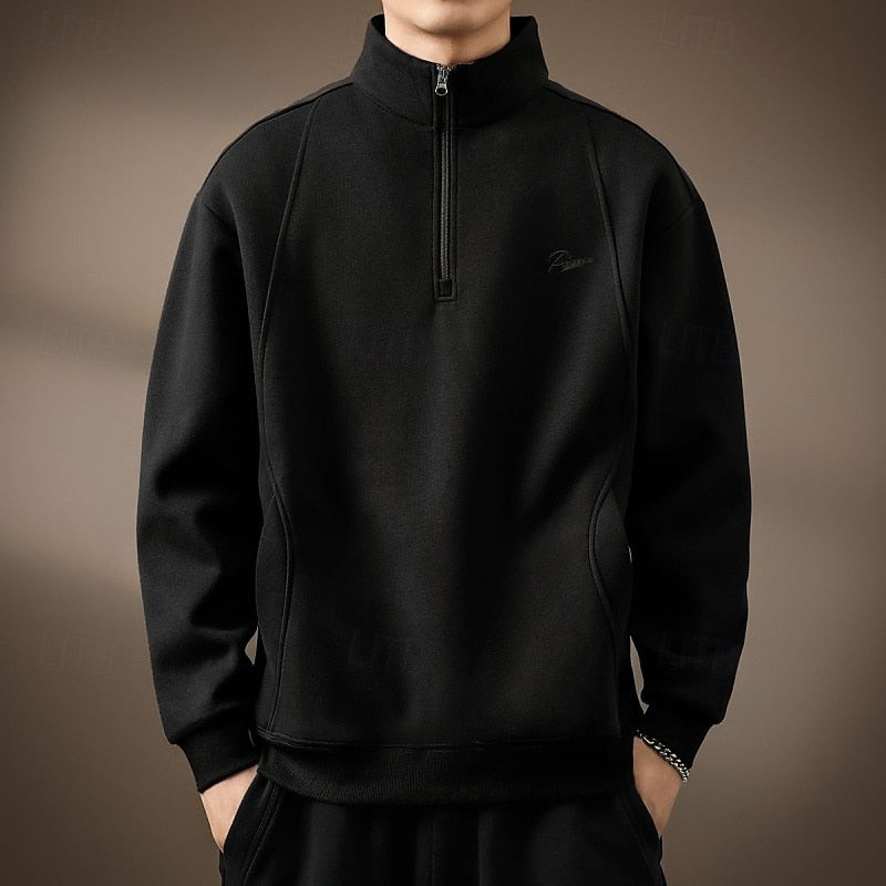 Quarter-Zip Sweatshirt for Men, Classic Style