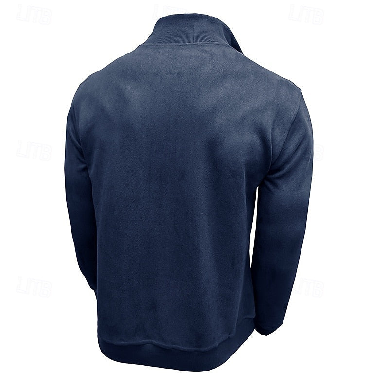 Quarter-Zip Stand-Collar Sweatshirt for Men