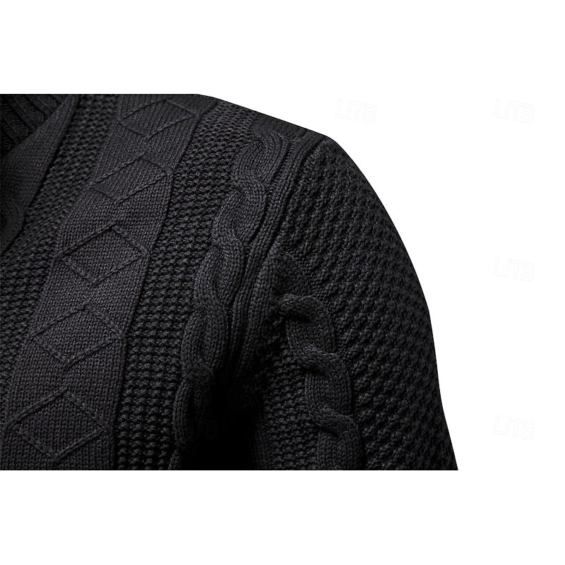 Men's Textured Zip-Up Cardigan