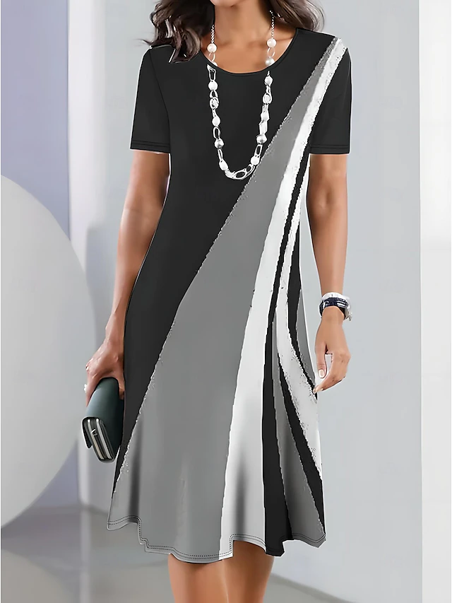 Flowing Midi Dress for Women, Elegant Style