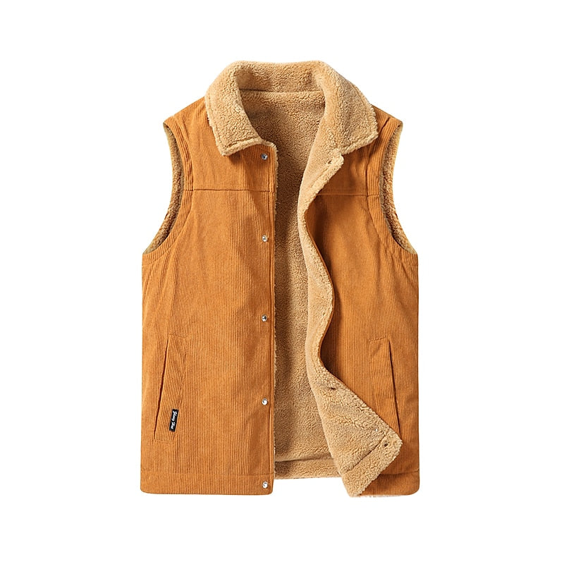 Sherpa-Lined Warm Gilet for Men, Plus Size
