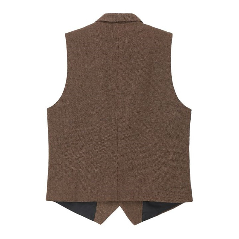 Herringbone Tailored Waistcoat for Men