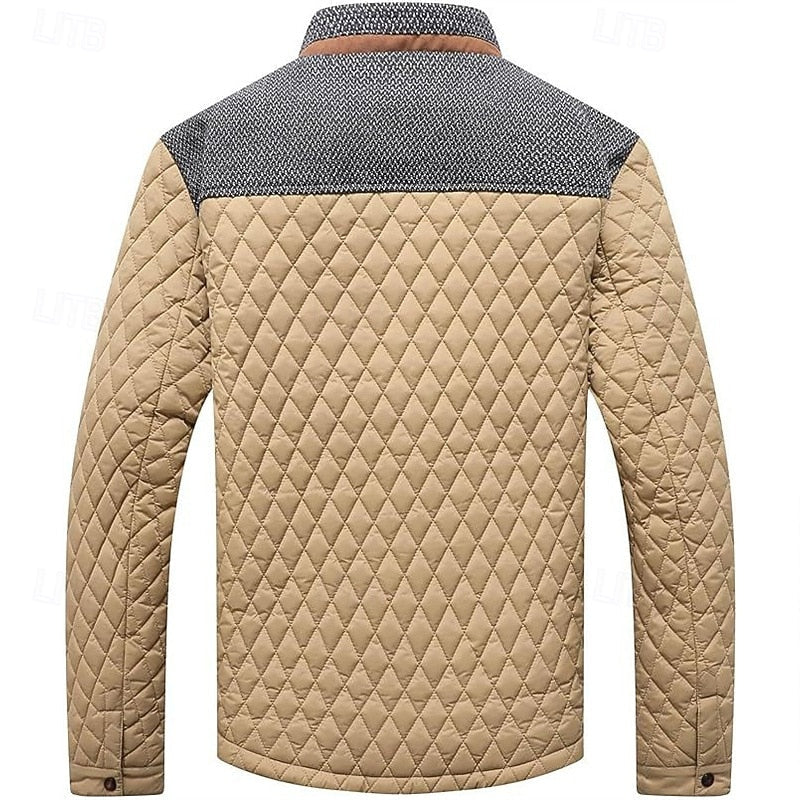 Men's Quilted Stand-Collar Jacket