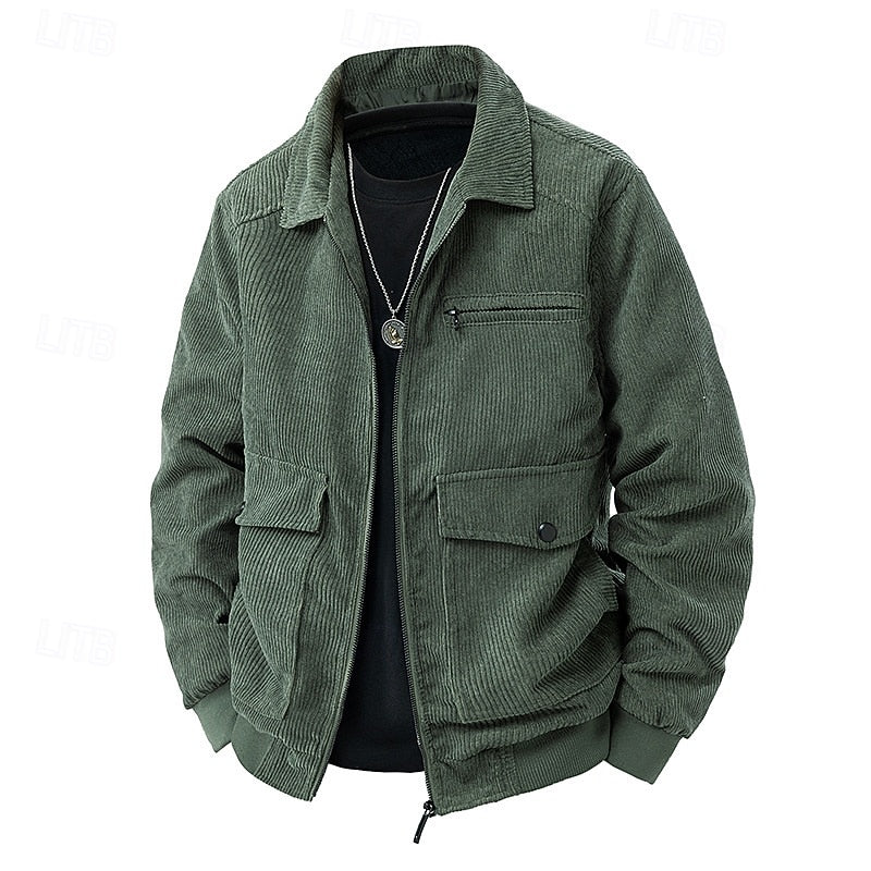 Men's Ribbed Lapel Jacket
