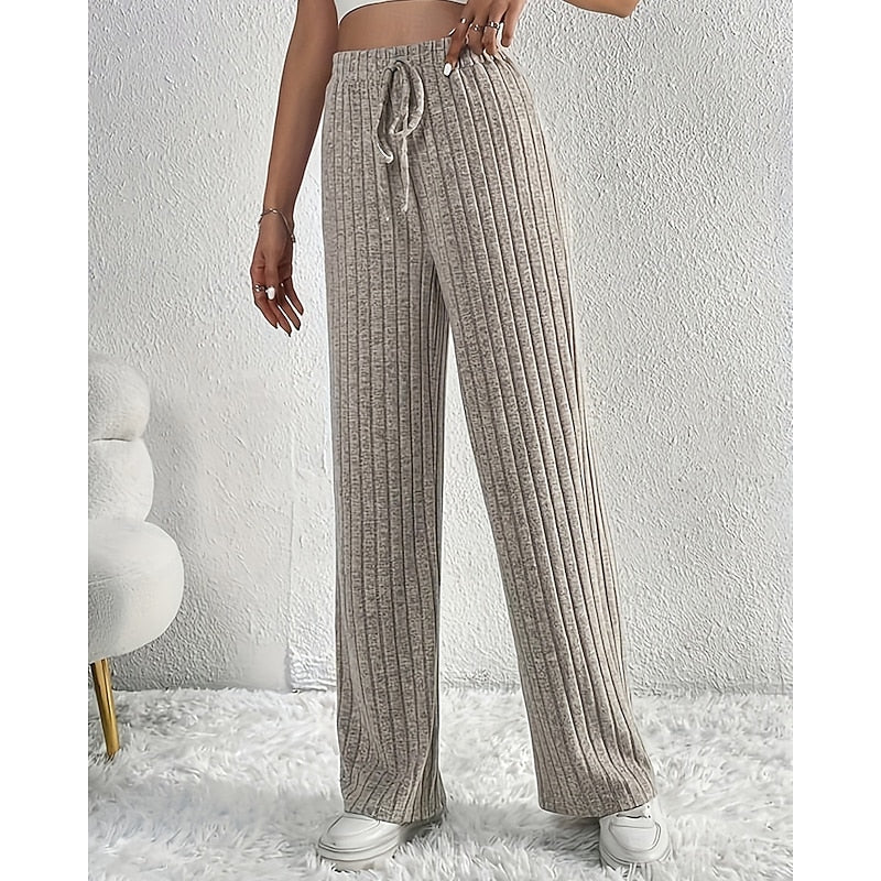 Ladies Wide-Leg High-Waist Pants