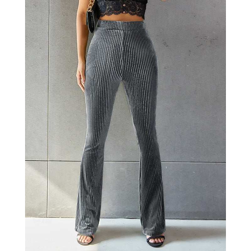 High-Waist Flared Pants for Women, Plus Size