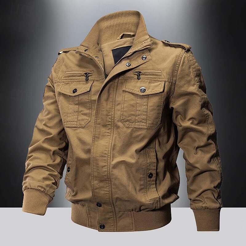 Plus Size Rugged Utility Jacket for Men