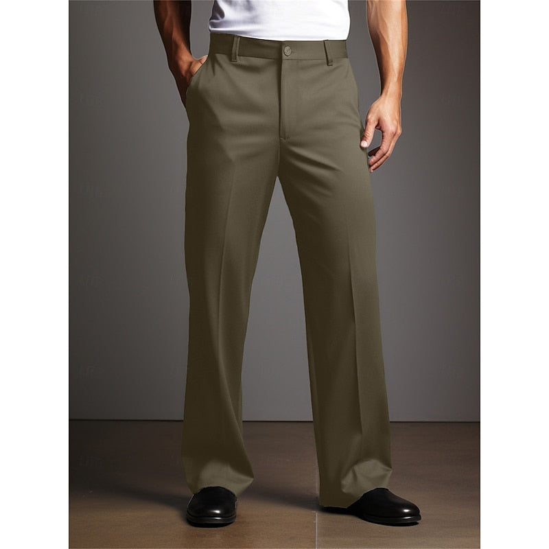 Tailored Straight-Leg Trousers for Men, Plus Size