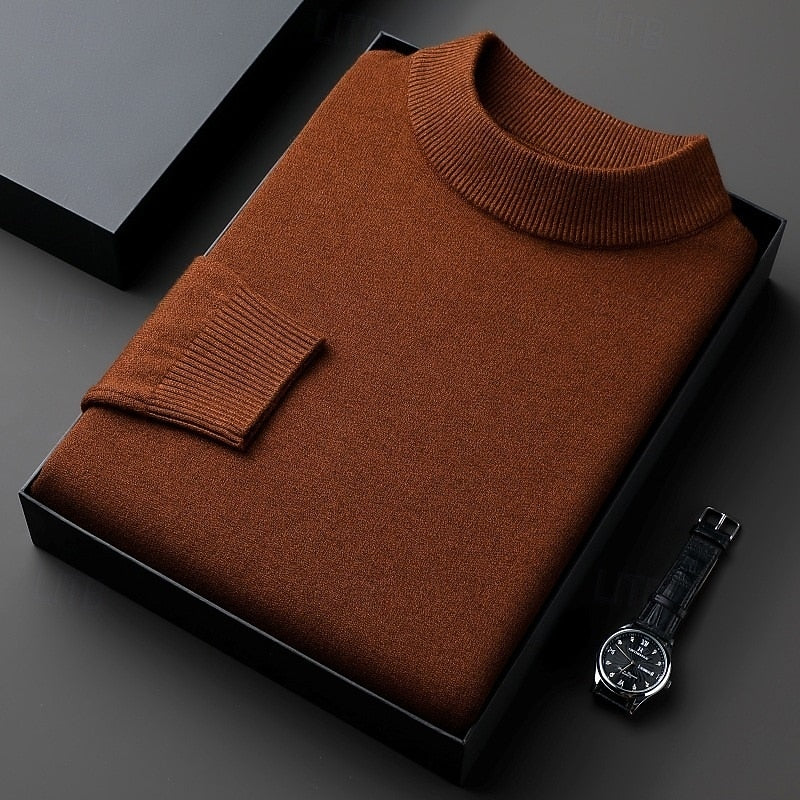 Ribbed High-Neck Sweater for Men