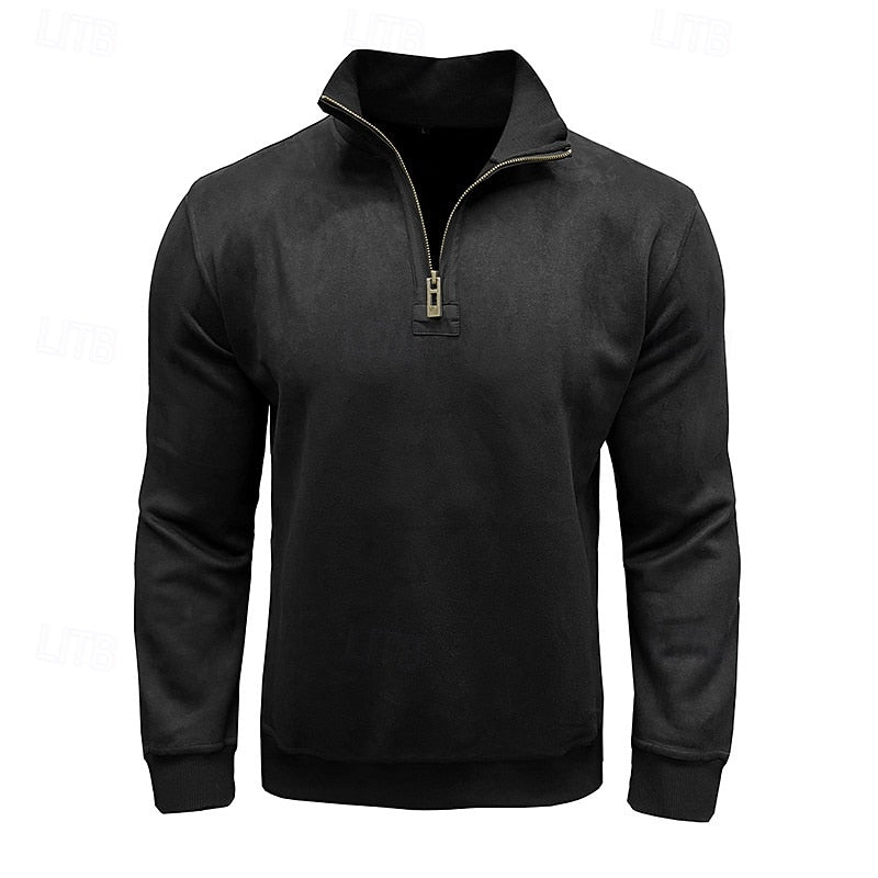 Quarter-Zip Stand-Collar Sweatshirt for Men