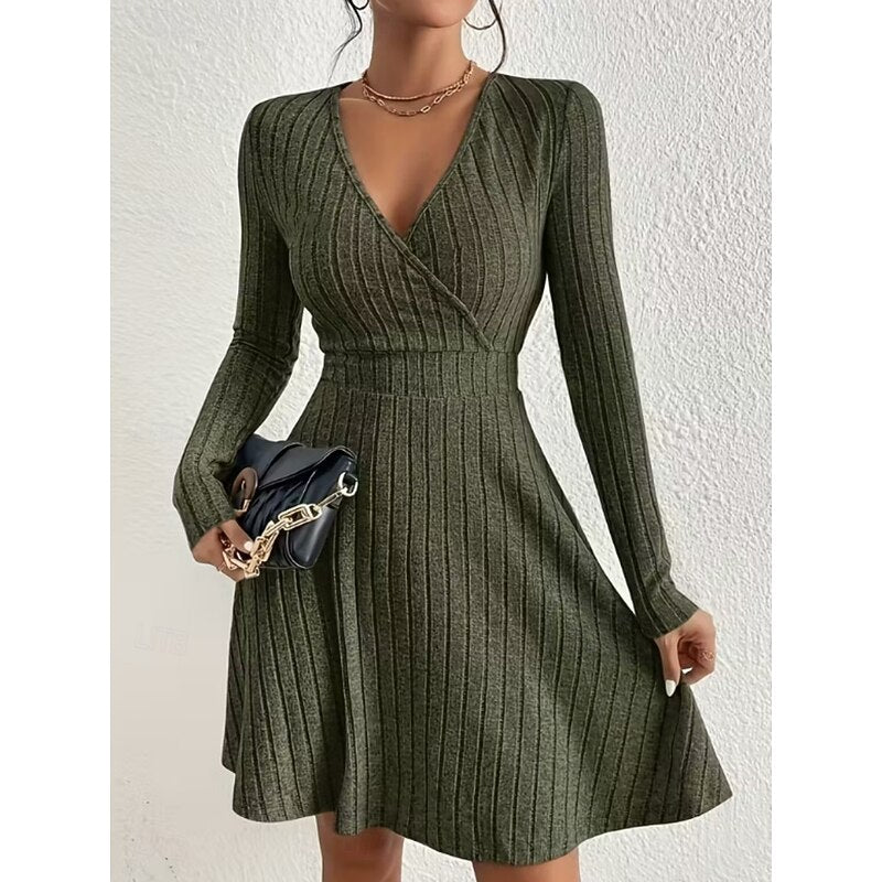 Wrap-Neck A-Line Dress for Women