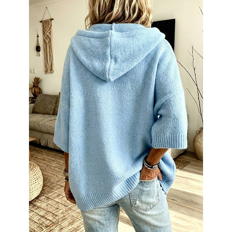 Hooded Open-Front Cardigan, Women's Cozy Fit