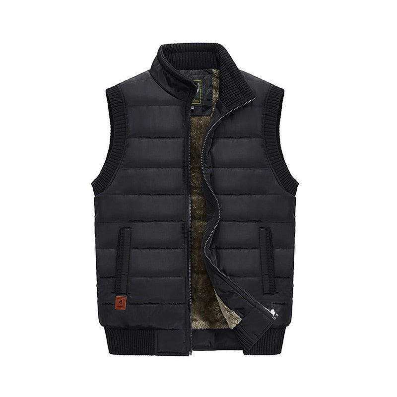 Quilted Stand-Collar Gilet for Men, Plus Size