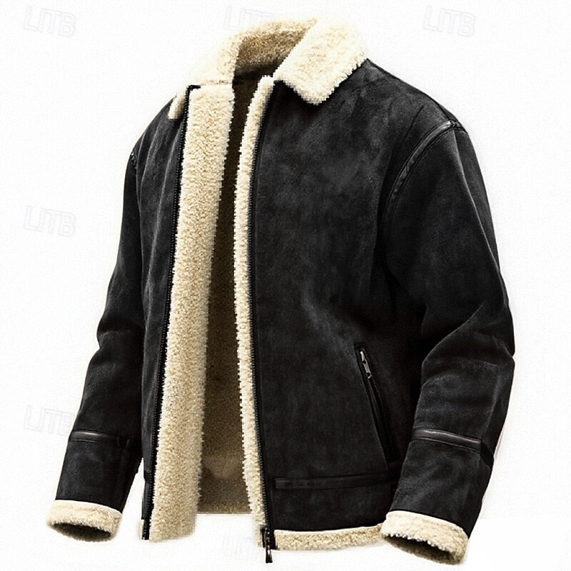 Sherpa-Lined Aviator Jacket for Men