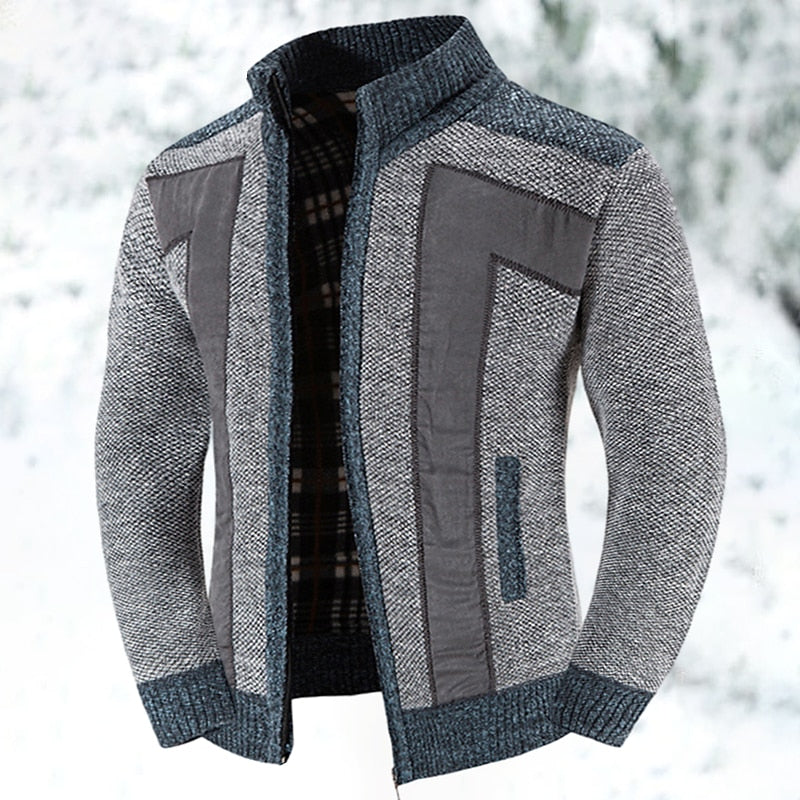 Zip-Up Cardigan, Men's Textured Fit