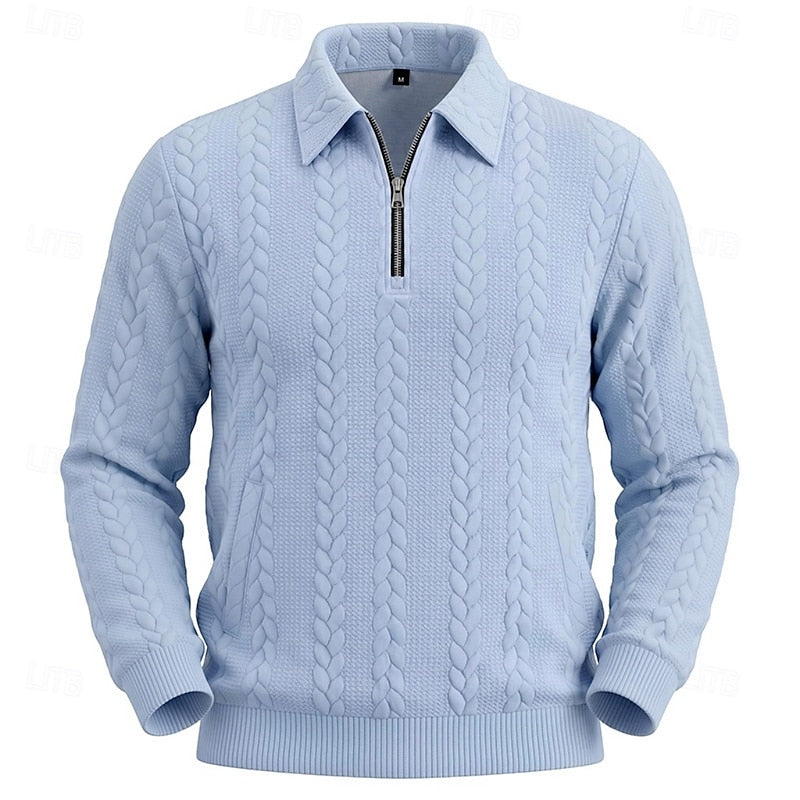 Men's Textured Quarter-Zip Sweater