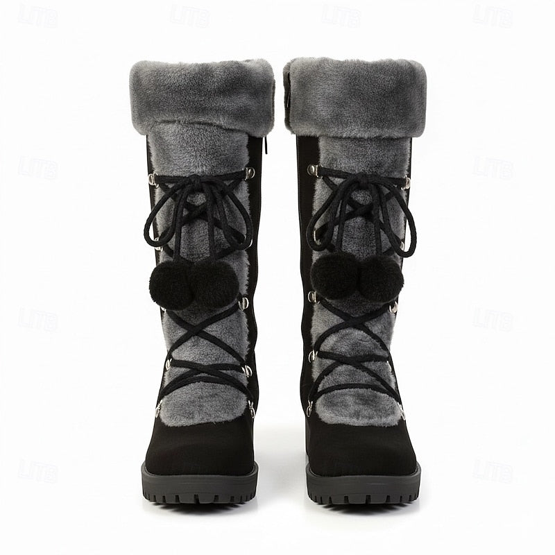 Lace-Up Winter Boots, Women's Cozy Fit