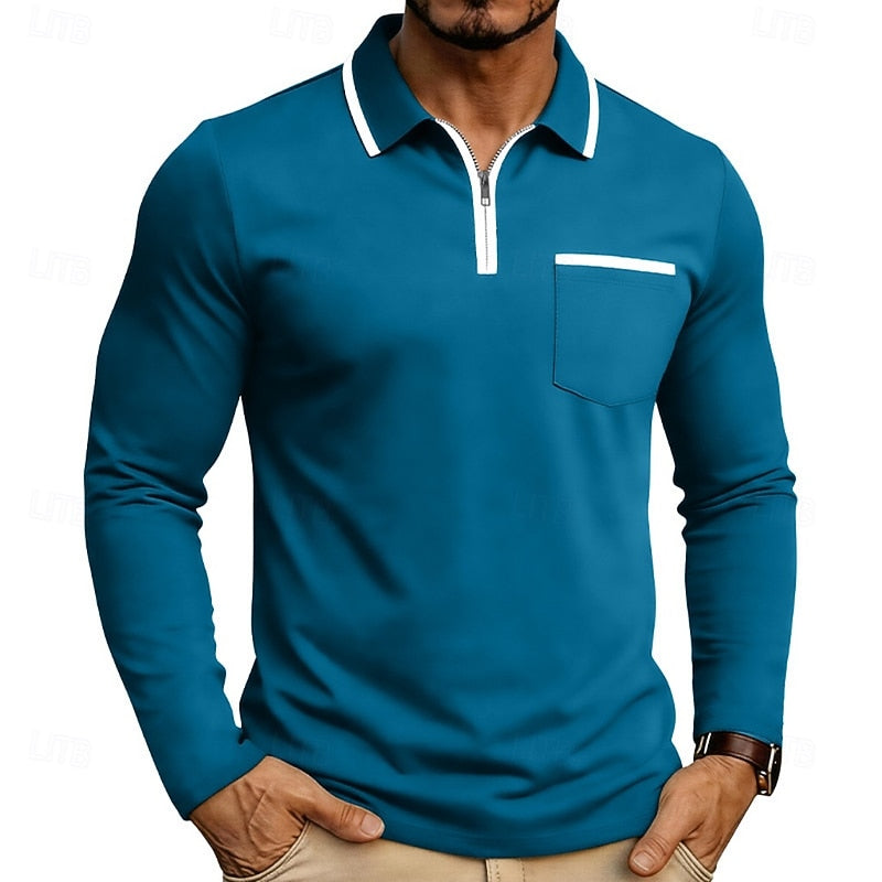 Men's Refined Quarter-Zip Polo Shirt