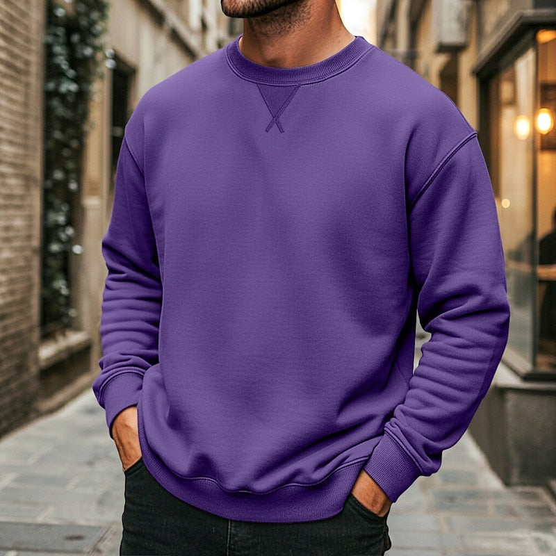 Crew Neck Sweatshirt for Men, Classic Style