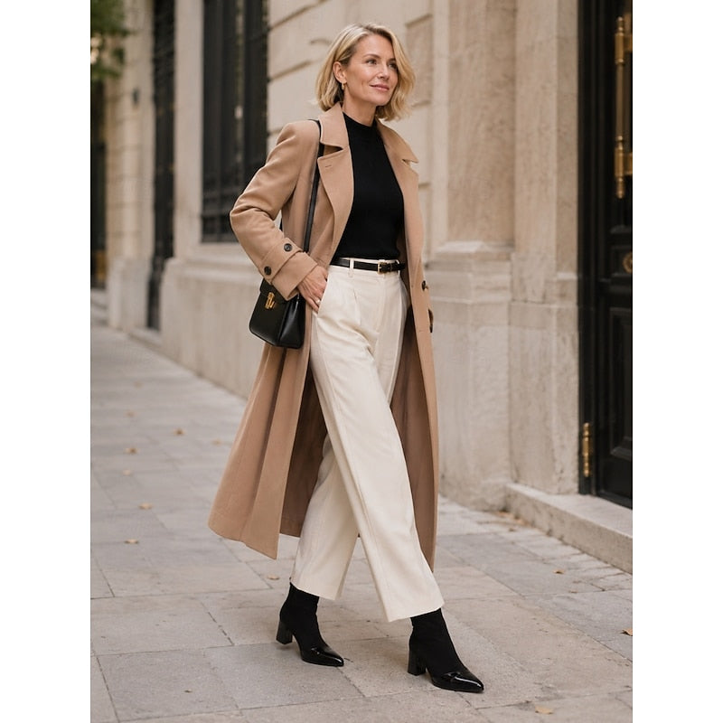 Cap-Toe Chunky Heel Ankle Boots for Women