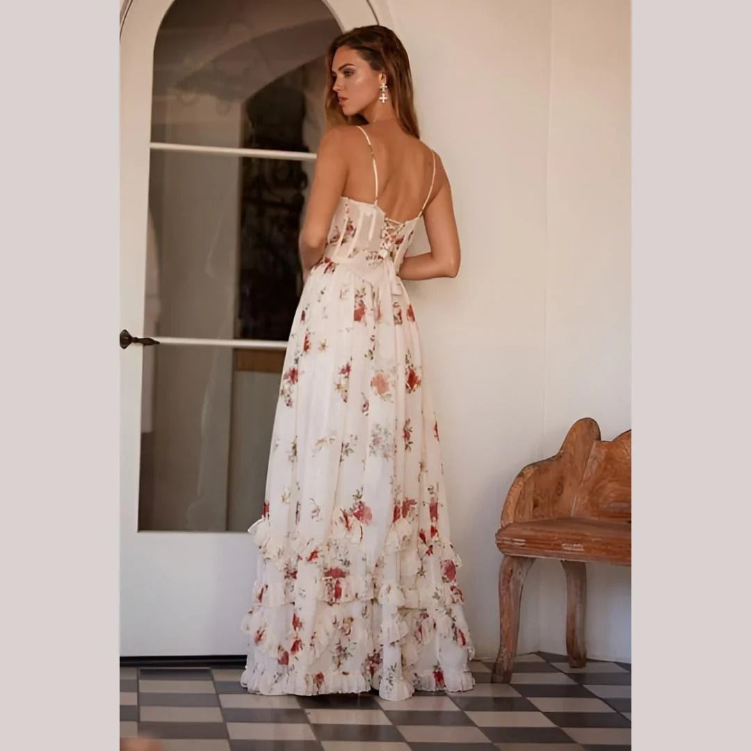Elegant Floral Sleeveless Dress for Women