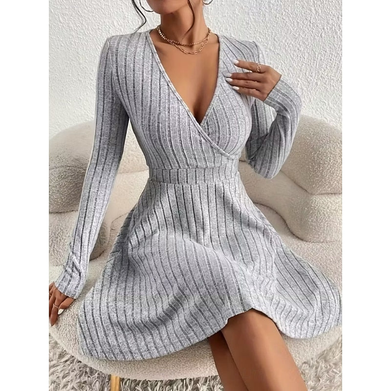 Wrap-Neck A-Line Dress for Women