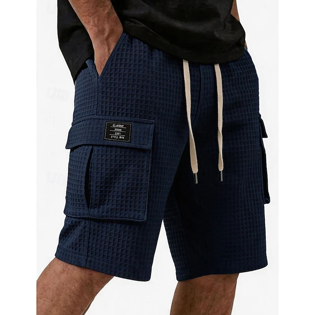 Textured Cargo Shorts for Men