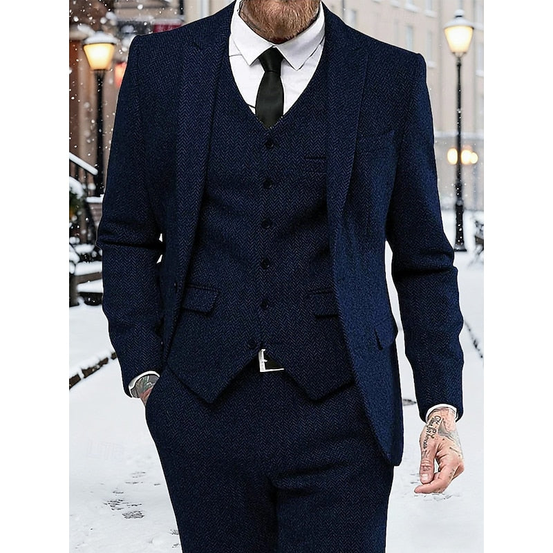 Three-Piece Suit Set for Men, Refined Style