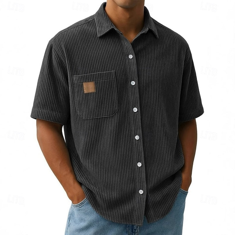Short Sleeve Shirt for Men, Textured Style