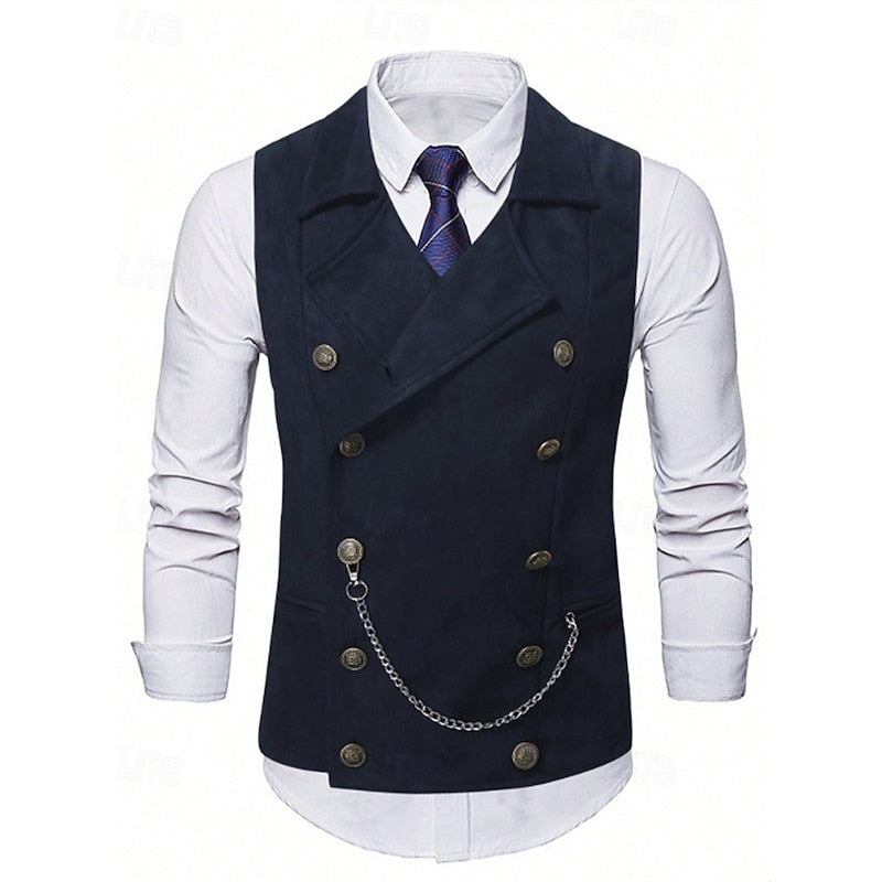 Men's Double-Breasted Tailored Waistcoat