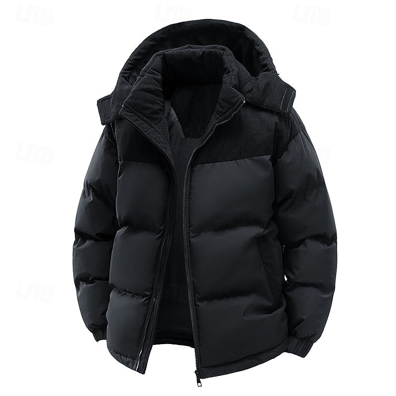 Cozy Christmas Hooded Puffer Jacket for Men